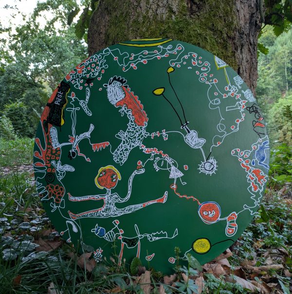 JOY VIRUS, soft graffiti, 55 cm, MDF.